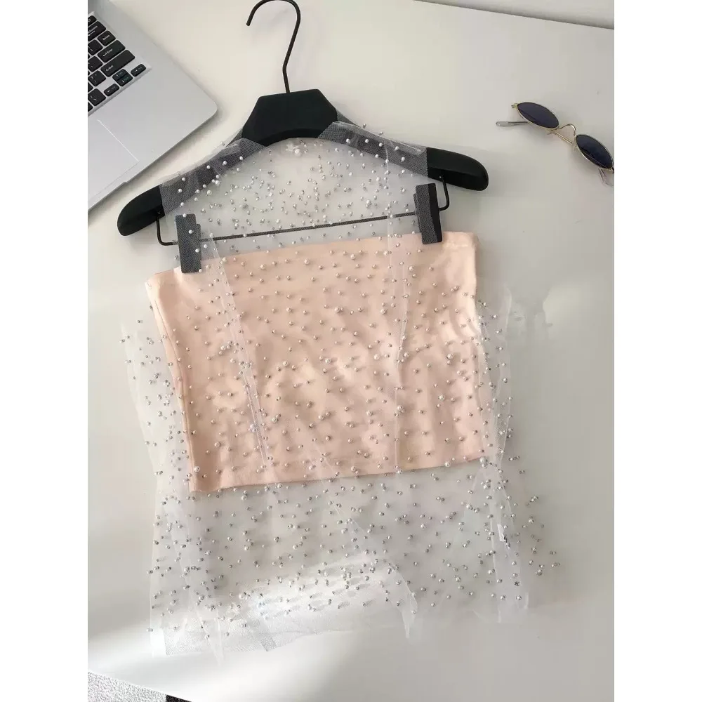 Сексуальный винтажный сетчатый корсет с бисером, бюстье, корейские майки, шикарный укороченный топ, летний женский вечерний топ на бретельках Y2k
Сексуальный винтажный сетчатый корсет с бисером, бюстье, корейские майки, шикарный укороченный топ, летний женский вечерний топ на бретельках Y2k