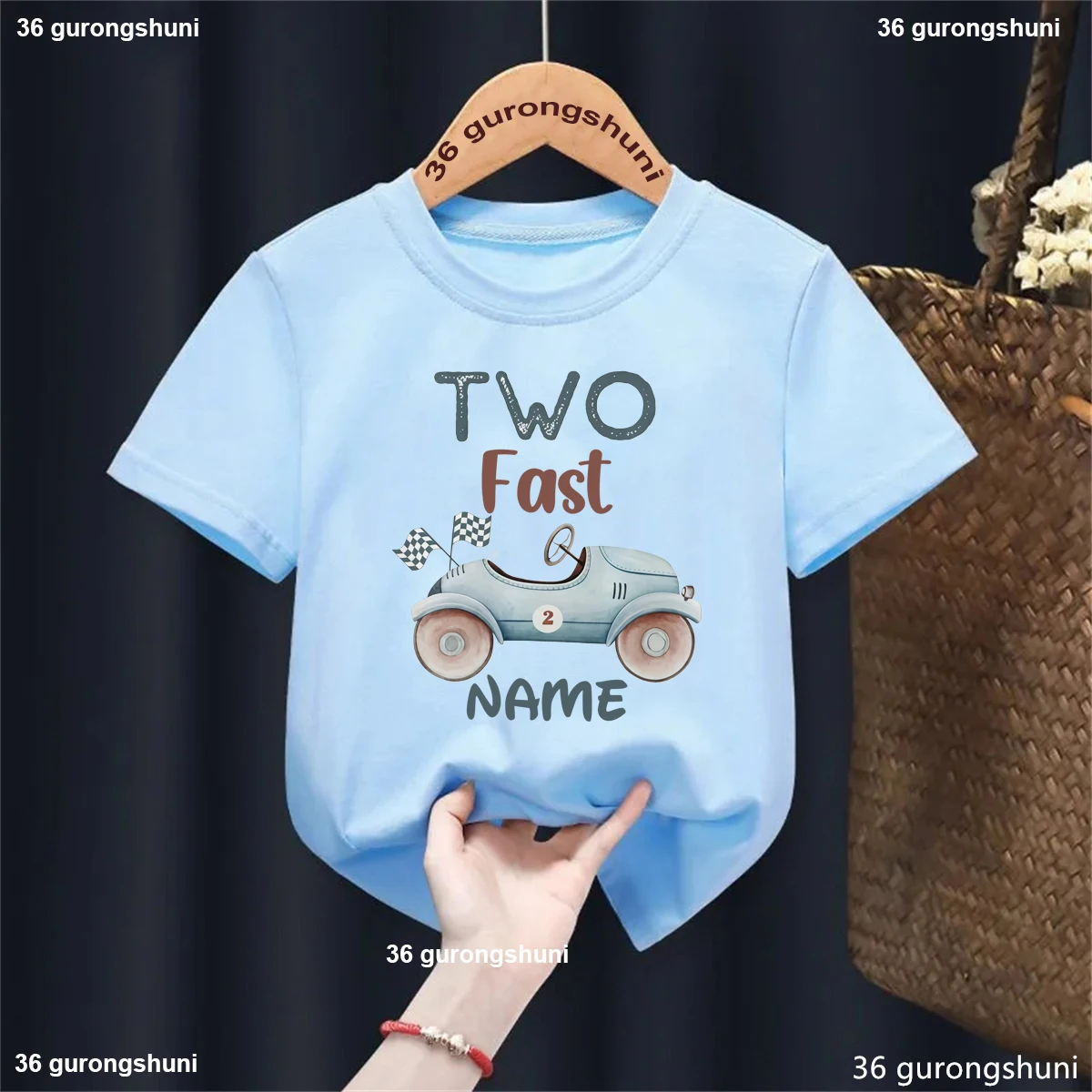 Custom Name 2nd Birthday Gift T-Shirt Two Fast Racing Flags Printed T Shirt Boys Kawaii Kids Clothes Summer Solid Shirt
Custom Name 2nd Birthday Gift T-Shirt Two Fast Racing Flags Printed T Shirt Boys Kawaii Kids Clothes Summer Solid Shirt