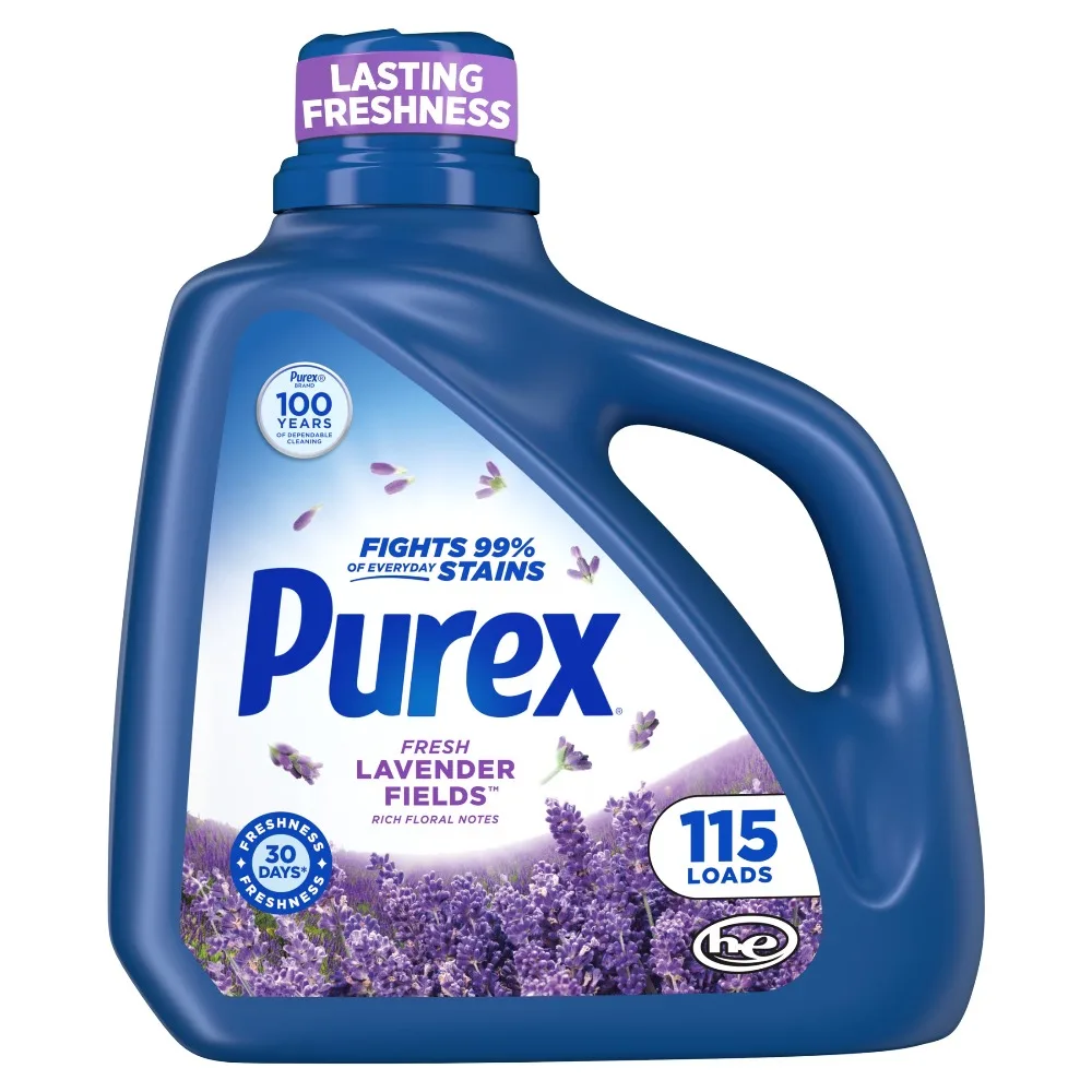 Purex Fresh Lavender Fields Liquid Detergent, 150 fl oz, 115 loads
Purex Fresh Lavender Fields Liquid Detergent, 150 fl oz, 115 loads