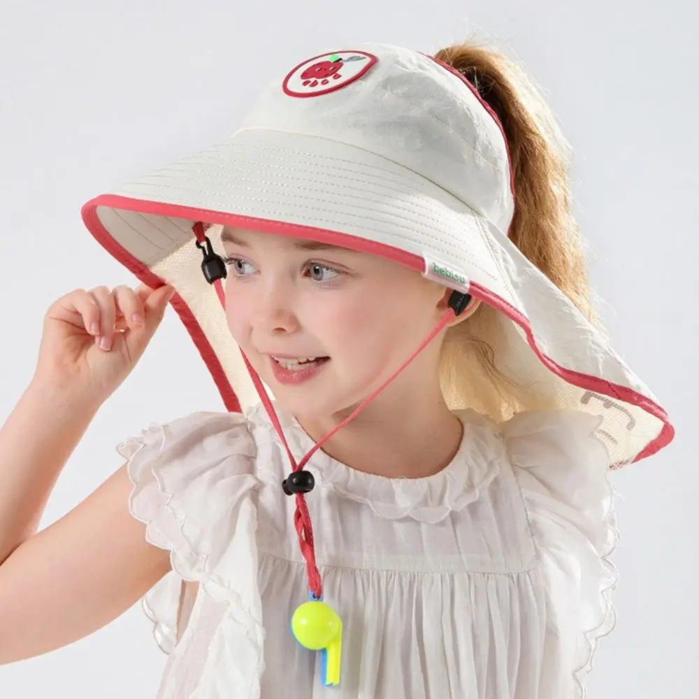 UV Protection Kids Empty Hat Summer Solid Color Breathable Children's Beach Shawl Hat Wide Brim with Whistle Sun Cap
UV Protection Kids Empty Hat Summer Solid Color Breathable Children's Beach Shawl Hat Wide Brim with Whistle Sun Cap