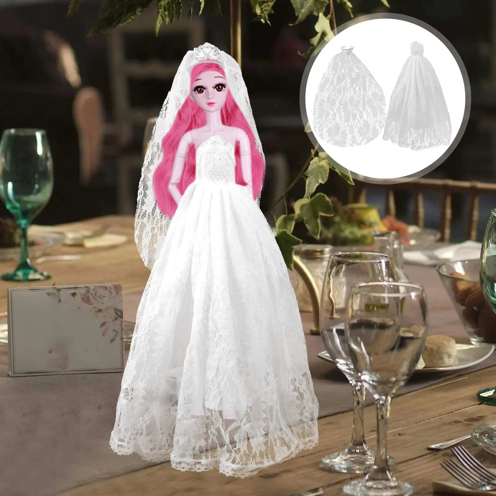 1Set Wedding Dress Veil Replacement Costume Decorative Clothing Soft Reusable Pretend Play Dressing
1Set Wedding Dress Veil Replacement Costume Decorative Clothing Soft Reusable Pretend Play Dressing
