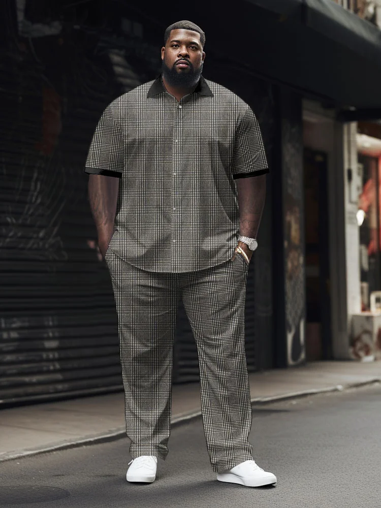 Biggmans Short Sleeve And Pants Two Piece Set Male Vintage Plaid Print Long Pants Outfits Mens Plus Size Oversize Loose Suit 9XL
Biggmans Short Sleeve And Pants Two Piece Set Male Vintage Plaid Print Long Pants Outfits Mens Plus Size Oversize Loose Suit 9XL
