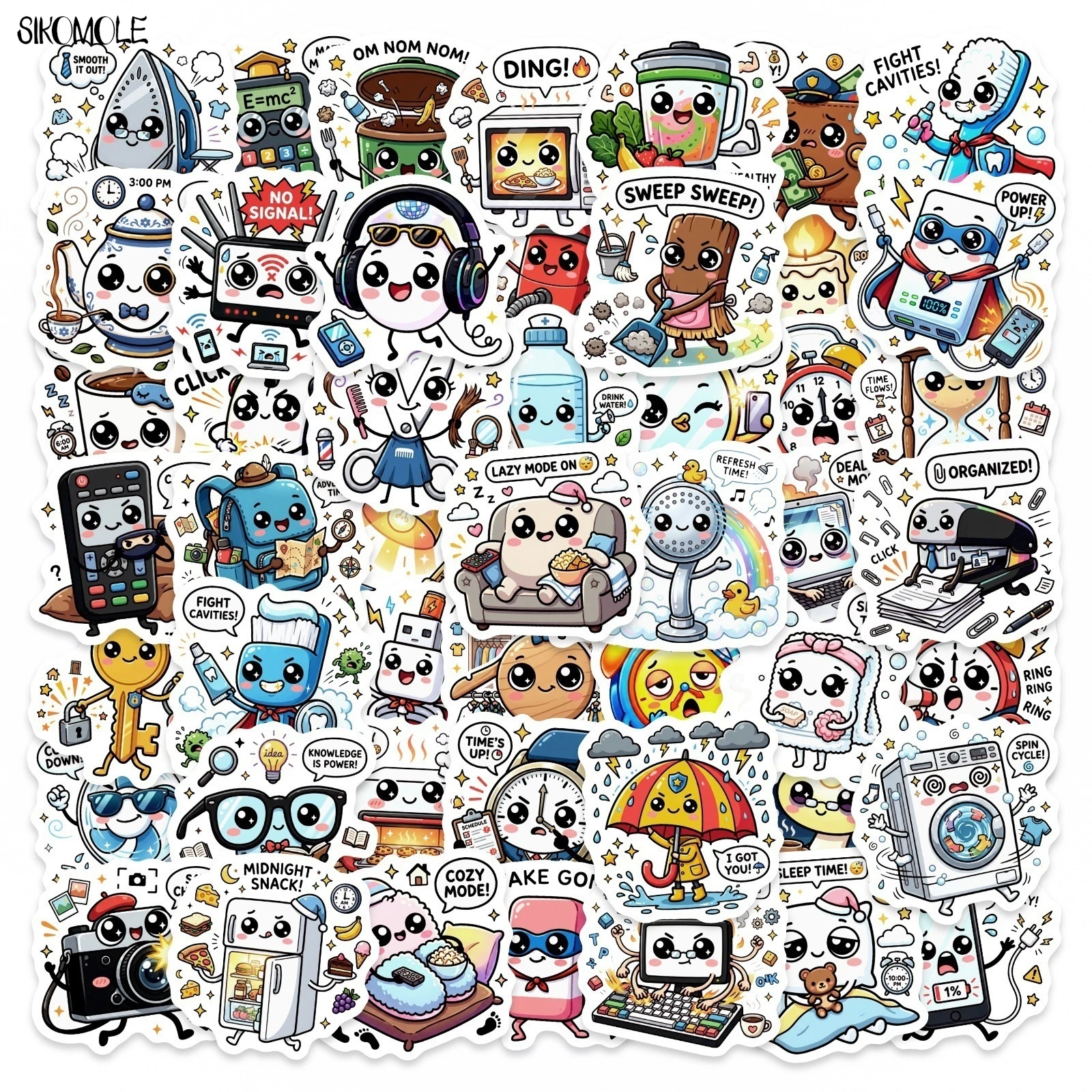 10/30/50PCS Mixed Cartoon Personification Daily Necessities Stickers DIY Kids Toys Car Guitar Luggage Suitcase Graffiti Sticker
10/30/50PCS Mixed Cartoon Personification Daily Necessities Stickers DIY Kids Toys Car Guitar Luggage Suitcase Graffiti Sticker