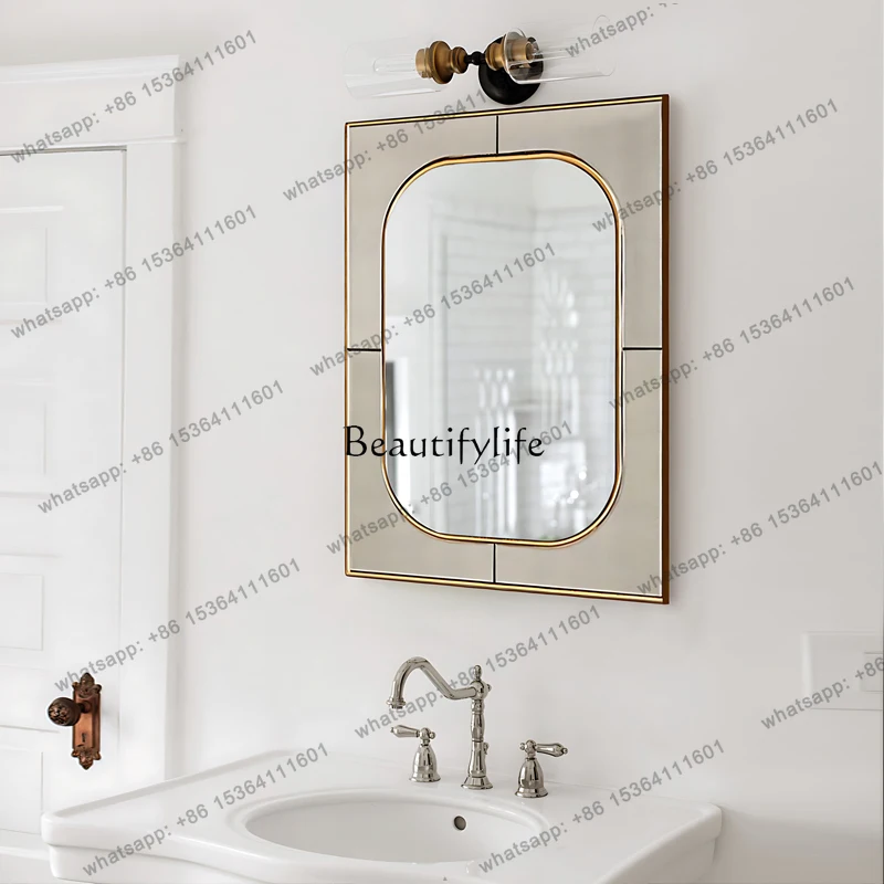 JJLight luxury square cosmetic mirror with lamp wall-mounted entrance decorative mirror European style
JJLight luxury square cosmetic mirror with lamp wall-mounted entrance decorative mirror European style