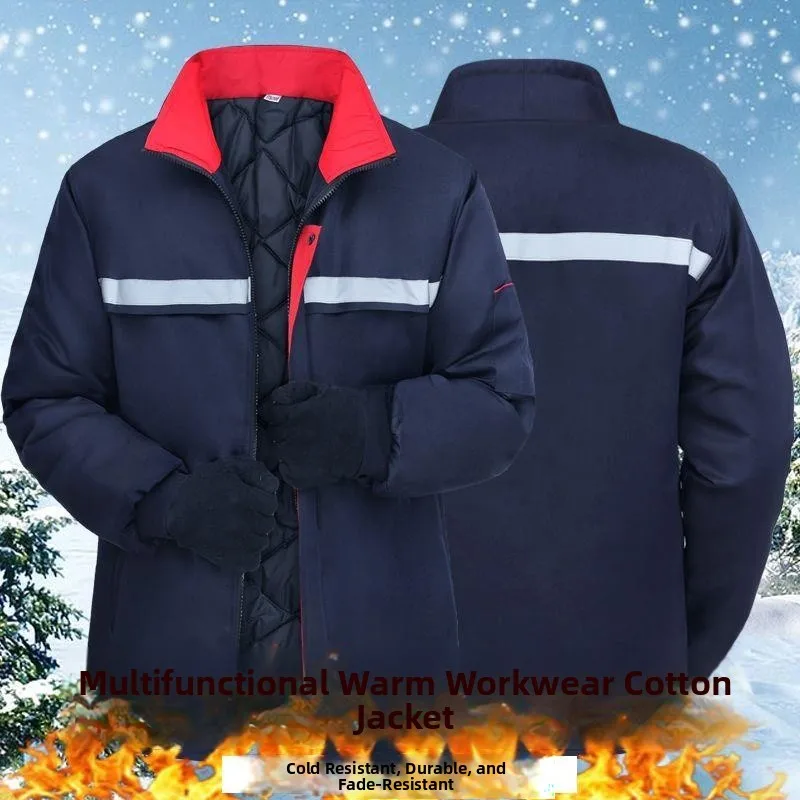 Thiened Winter Workwear Cotton Jaet Reflective Strip Auttive Repair Warmth Insulation Cold Proofing Men's Clothing
Thiened Winter Workwear Cotton Jaet Reflective Strip Auttive Repair Warmth Insulation Cold Proofing Men's Clothing