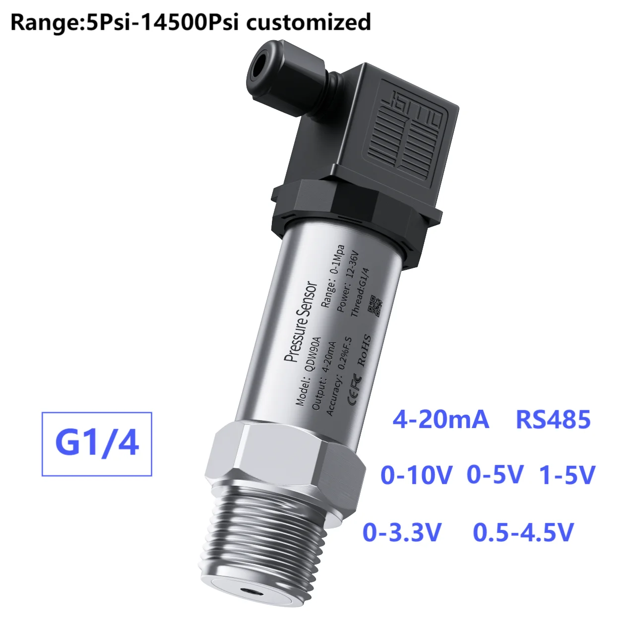 G1/4 pressure transmitter hydraulic 250mbar 10bar 1000bar to 4-20mA pressure sensor for water gas oil liquid pressure transducer
G1/4 pressure transmitter hydraulic 250mbar 10bar 1000bar to 4-20mA pressure sensor for water gas oil liquid pressure transducer