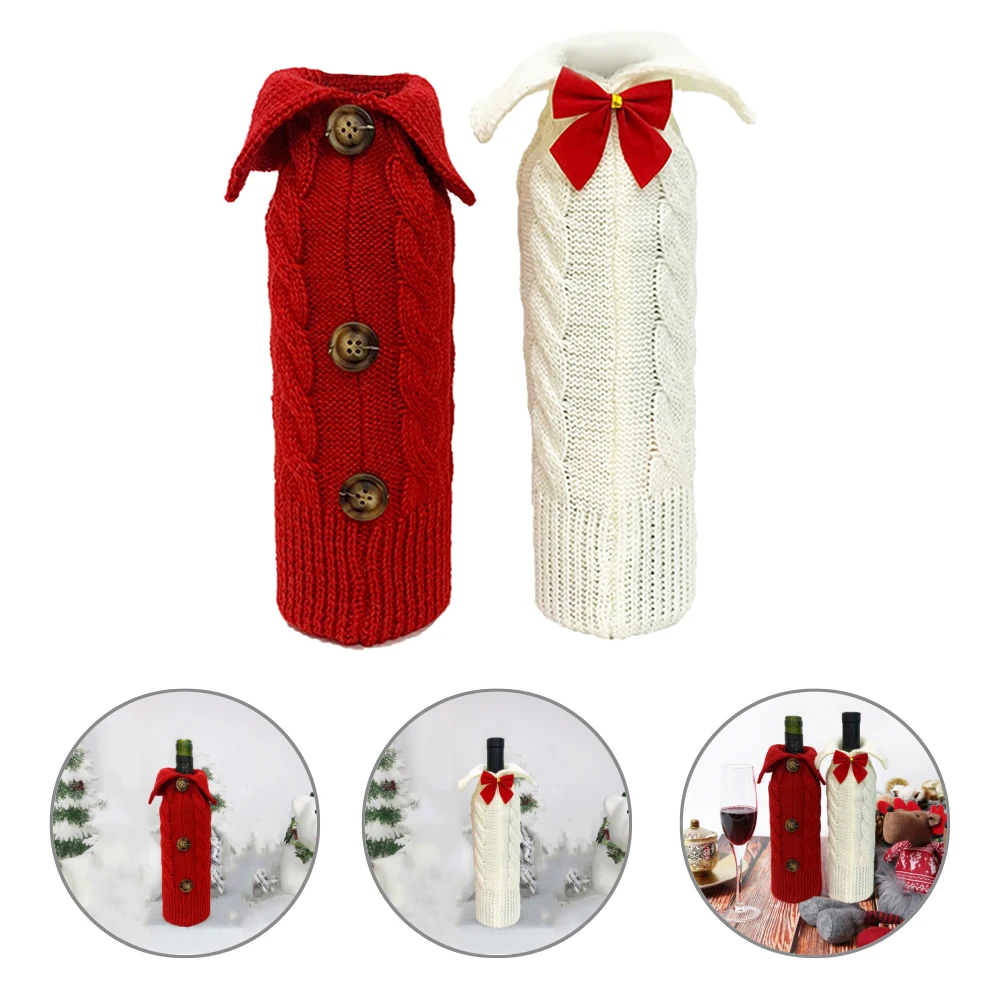 2Pcs Knitting Wine Bottle Cover Christmas Red Sweater Reusable Xmas Party Decoration for Home Bar Hotel Restaurant
2Pcs Knitting Wine Bottle Cover Christmas Red Sweater Reusable Xmas Party Decoration for Home Bar Hotel Restaurant