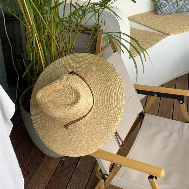Boho Straw Hat with Leather Lace, Wide Brim Sun Protection Breathable Vacation Accessory
Boho Straw Hat with Leather Lace, Wide Brim Sun Protection Breathable Vacation Accessory