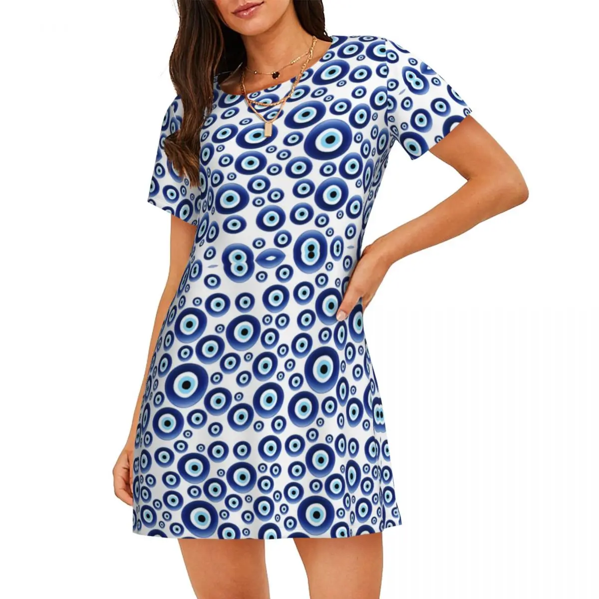 Custom Cool Nazar Evil Eye Protection Women Short Sleeve NightdressCharm Amulet Hamsa Soft Nightdress For Sleeping Nightgown
Custom Cool Nazar Evil Eye Protection Women Short Sleeve NightdressCharm Amulet Hamsa Soft Nightdress For Sleeping Nightgown