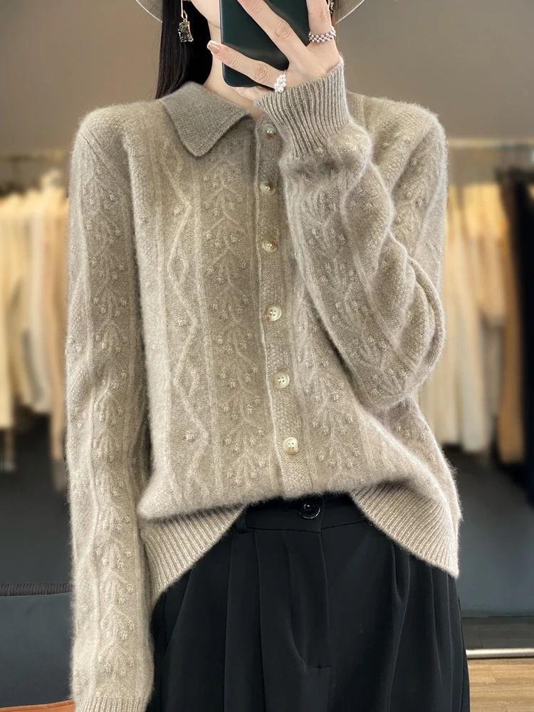 New Chic Women Thick Cardigan Sweater High Quality 100% Merino Wool Twist Flower Cashmere Knitwear Female Autumn Winter Clothes
New Chic Women Thick Cardigan Sweater High Quality 100% Merino Wool Twist Flower Cashmere Knitwear Female Autumn Winter Clothes