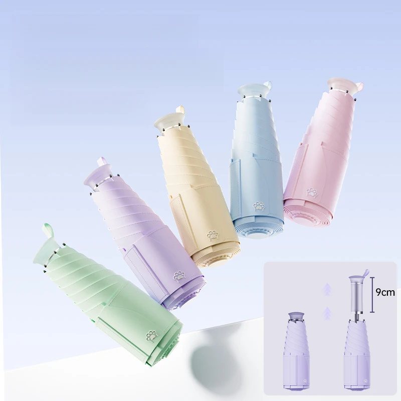 Mini Capsule Sun Umbrella with Hidden Handle, Strong Anti UV Protection, Portable Dual Use Rain Parasol
Mini Capsule Sun Umbrella with Hidden Handle, Strong Anti UV Protection, Portable Dual Use Rain Parasol