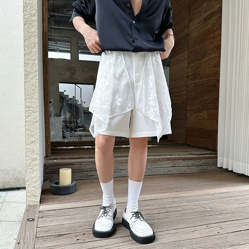 Мужские кружевные сетчатые шорты, уличная модная индивидуальная ниша, универсальные повседневные шорты, мужская одежда, новинка 2023 года 
Мужские кружевные сетчатые шорты, уличная модная индивидуальная ниша, универсальные повседневные шорты, мужская одежда, новинка 2023 года