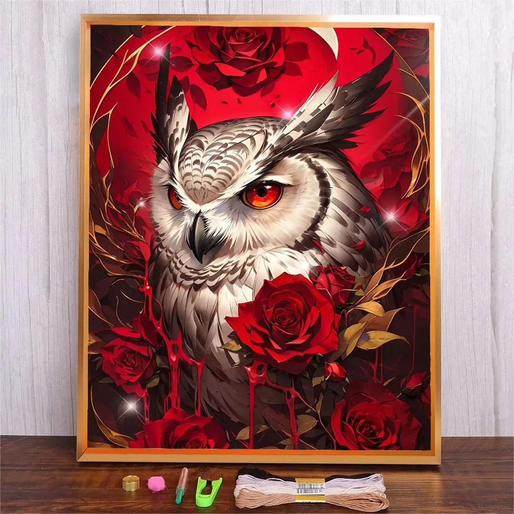 DIY DMC Threads Embroidery Hand Stitch Handmade Embroidery Crafts Rose Flowers Owl Patterns Cross Stitch For Bedroom Wall Decor
DIY DMC Threads Embroidery Hand Stitch Handmade Embroidery Crafts Rose Flowers Owl Patterns Cross Stitch For Bedroom Wall Decor