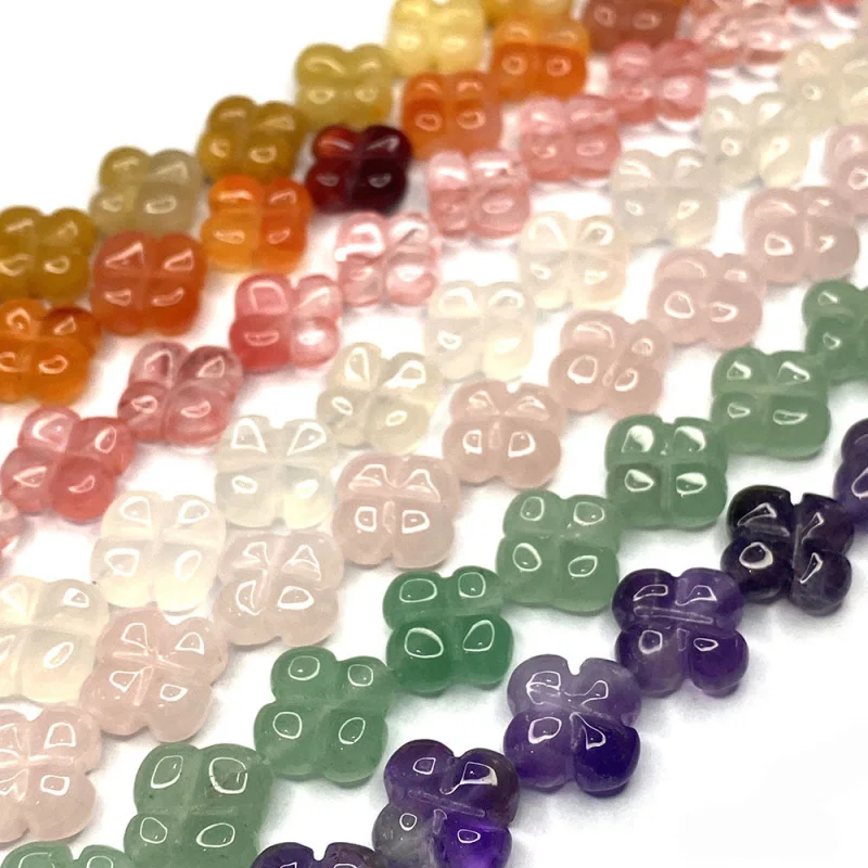 15PCS 14mm Natural Stone Double-Sided Amethyst Four-Leaf Clover Loose Beads - DIY Jewelry Accessories
15PCS 14mm Natural Stone Double-Sided Amethyst Four-Leaf Clover Loose Beads - DIY Jewelry Accessories