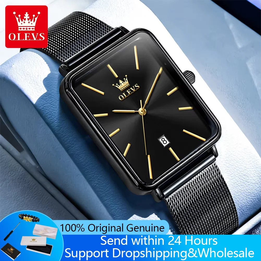 OLEVS 3692 Original Quartz Watches for Man Mesh Steel Strap Simple Fashion Square Dial Waterproof Men's Dress Wristwatches
OLEVS 3692 Original Quartz Watches for Man Mesh Steel Strap Simple Fashion Square Dial Waterproof Men's Dress Wristwatches