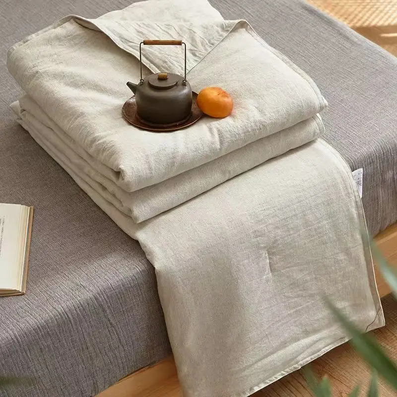 Japanese Quilt Cotton And Linen Retro Summer Blanket Twin Bedding For Single Bed Comforter Soy Fiber Filled Washable Thin Duvet
Japanese Quilt Cotton And Linen Retro Summer Blanket Twin Bedding For Single Bed Comforter Soy Fiber Filled Washable Thin Duvet