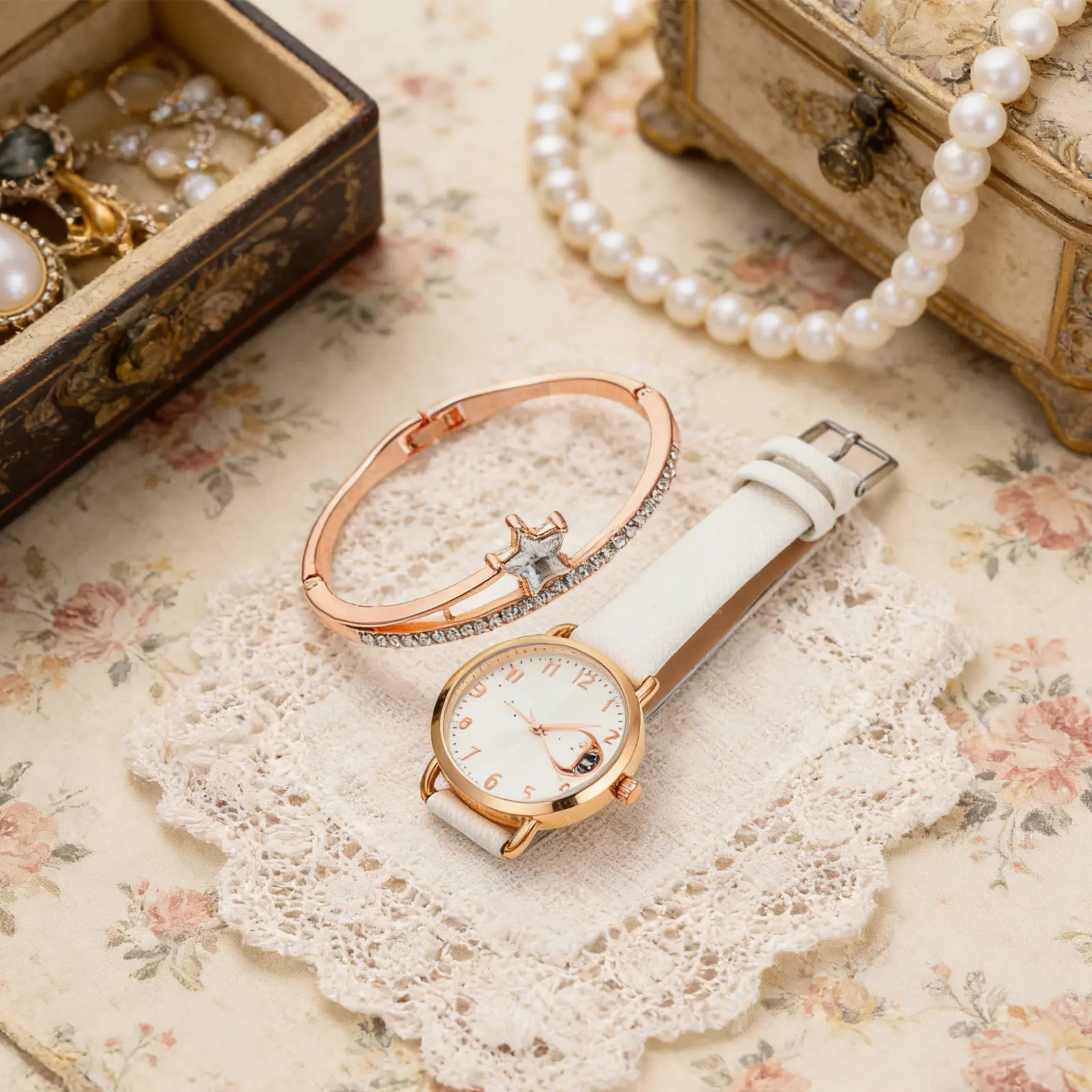 1Set Women Watch Bracelet Set Moon Star Design Exquisite Stylish Casual Leisure Gifts Women Watch Moon Bracelet Decor
1Set Women Watch Bracelet Set Moon Star Design Exquisite Stylish Casual Leisure Gifts Women Watch Moon Bracelet Decor