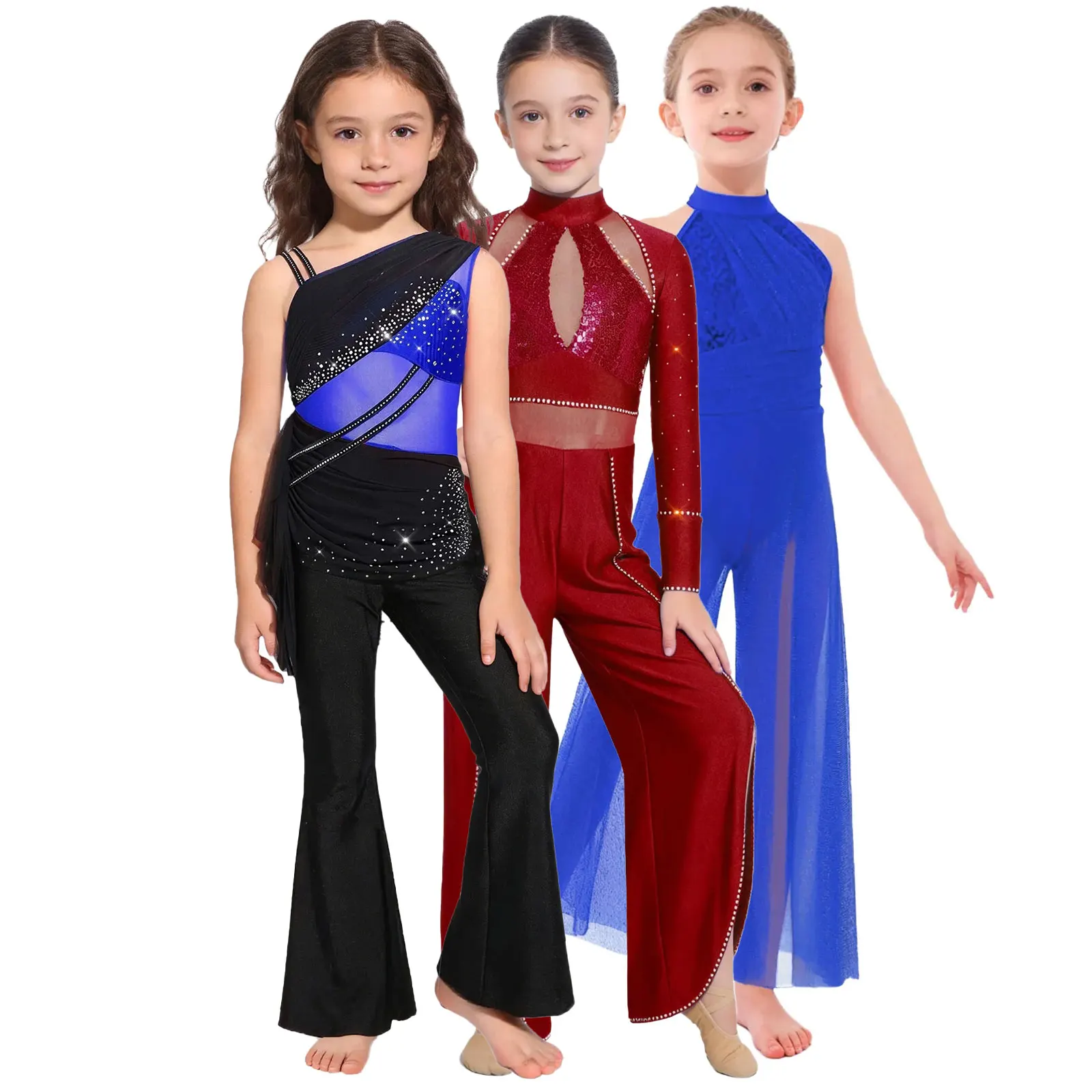 Girls Sparkling Rhinestones Gymnastics Dance Mesh Split Wide Leg Jumpsuit Ballet Dance Bodysuit Stage Ballroom Dance Jumpsuit
Girls Sparkling Rhinestones Gymnastics Dance Mesh Split Wide Leg Jumpsuit Ballet Dance Bodysuit Stage Ballroom Dance Jumpsuit