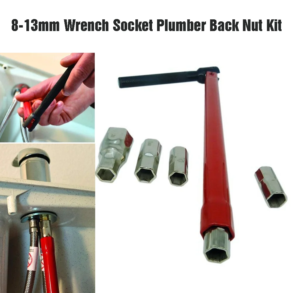 8-17mm Faucet Wrench Plumber Tool with 4/6/7 Sockets for Sink Basin Installation Bathroom Faucet
8-17mm Faucet Wrench Plumber Tool with 4/6/7 Sockets for Sink Basin Installation Bathroom Faucet