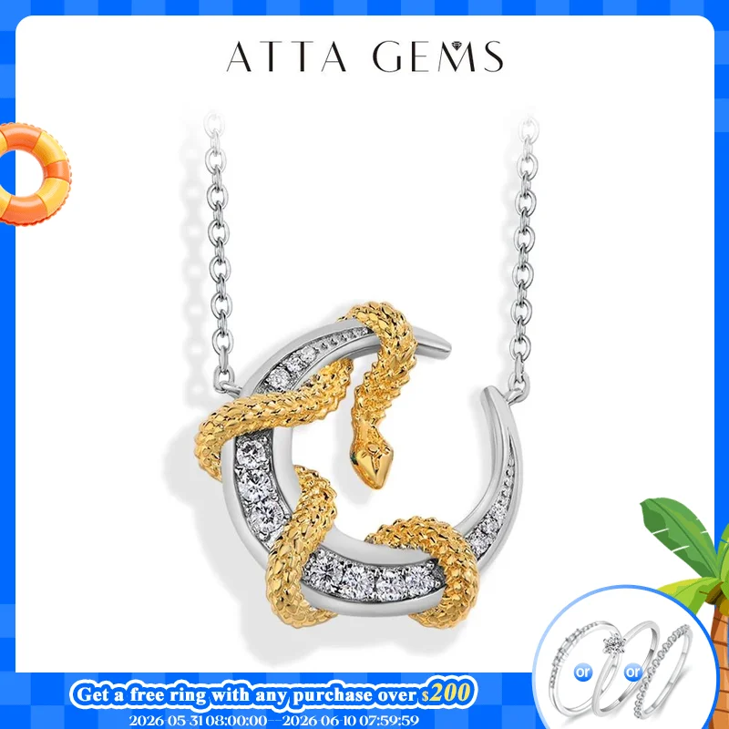 ATTAGEMS Luxury Moissanite Necklace With Moon Snake for Women S925 Sterling Silver lucky Birthday Party Engagement Jewelry Gift
ATTAGEMS Luxury Moissanite Necklace With Moon Snake for Women S925 Sterling Silver lucky Birthday Party Engagement Jewelry Gift