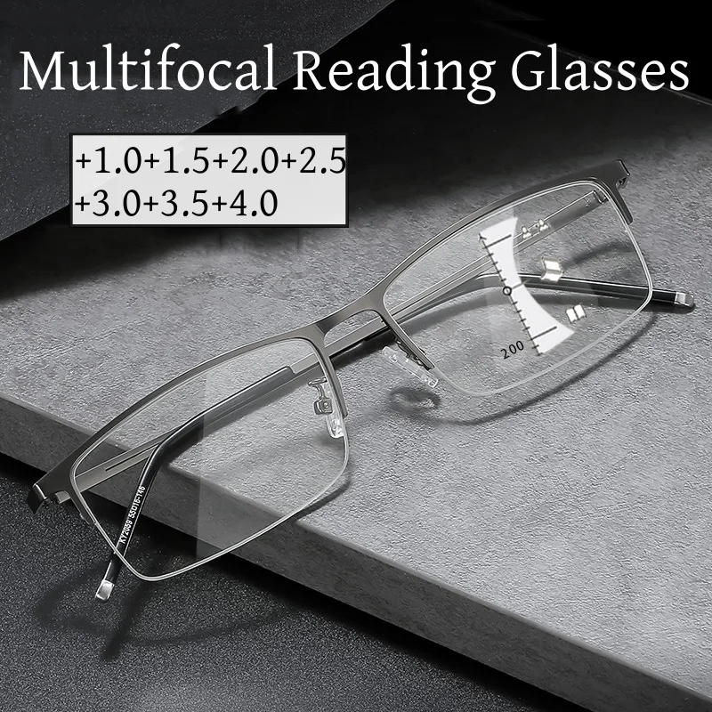 Luxury Business Half Frame Multifocal Reading Glasses for Women Men Unisex Anti Blue Light Far Sight Diopter Finished Eyeglasses
Luxury Business Half Frame Multifocal Reading Glasses for Women Men Unisex Anti Blue Light Far Sight Diopter Finished Eyeglasses