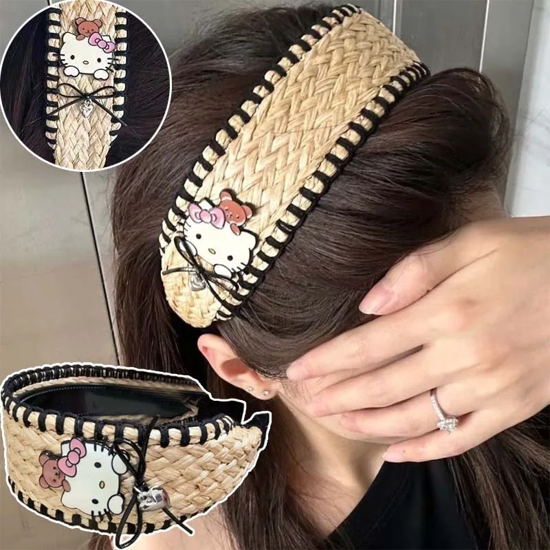 Sanrio Hello Kitty Fashion Hair Hoop Hair Bands Anime Solid Color Woven Hair Band Flower Retro Wide Edge Women Girls Gifts New
Sanrio Hello Kitty Fashion Hair Hoop Hair Bands Anime Solid Color Woven Hair Band Flower Retro Wide Edge Women Girls Gifts New