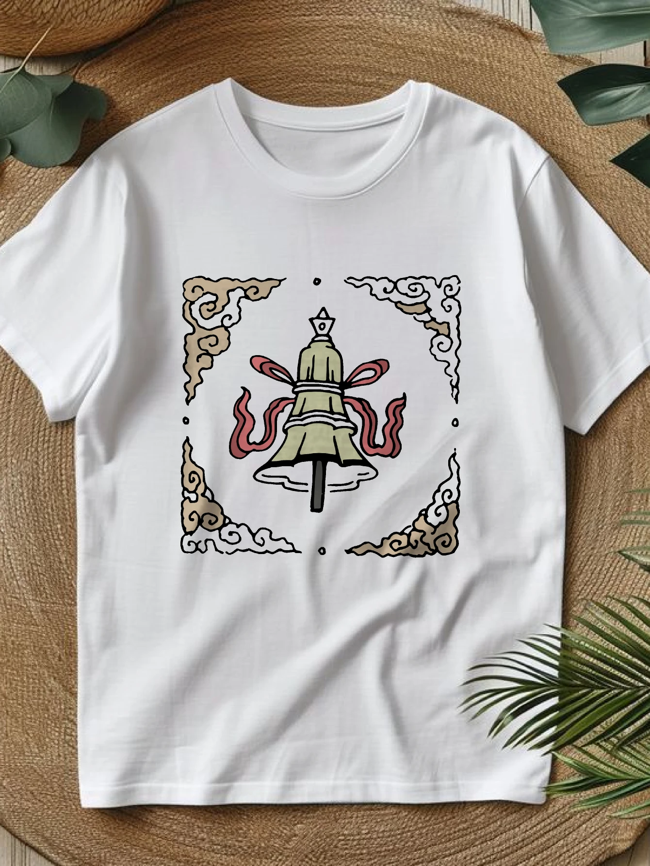 Women's T-shirts Chinese style anime t shirts Short sleeve tee graphic t shirts Casual 100% cotton Bell With Clouds Design pr
Women's T-shirts Chinese style anime t shirts Short sleeve tee graphic t shirts Casual 100% cotton Bell With Clouds Design pr