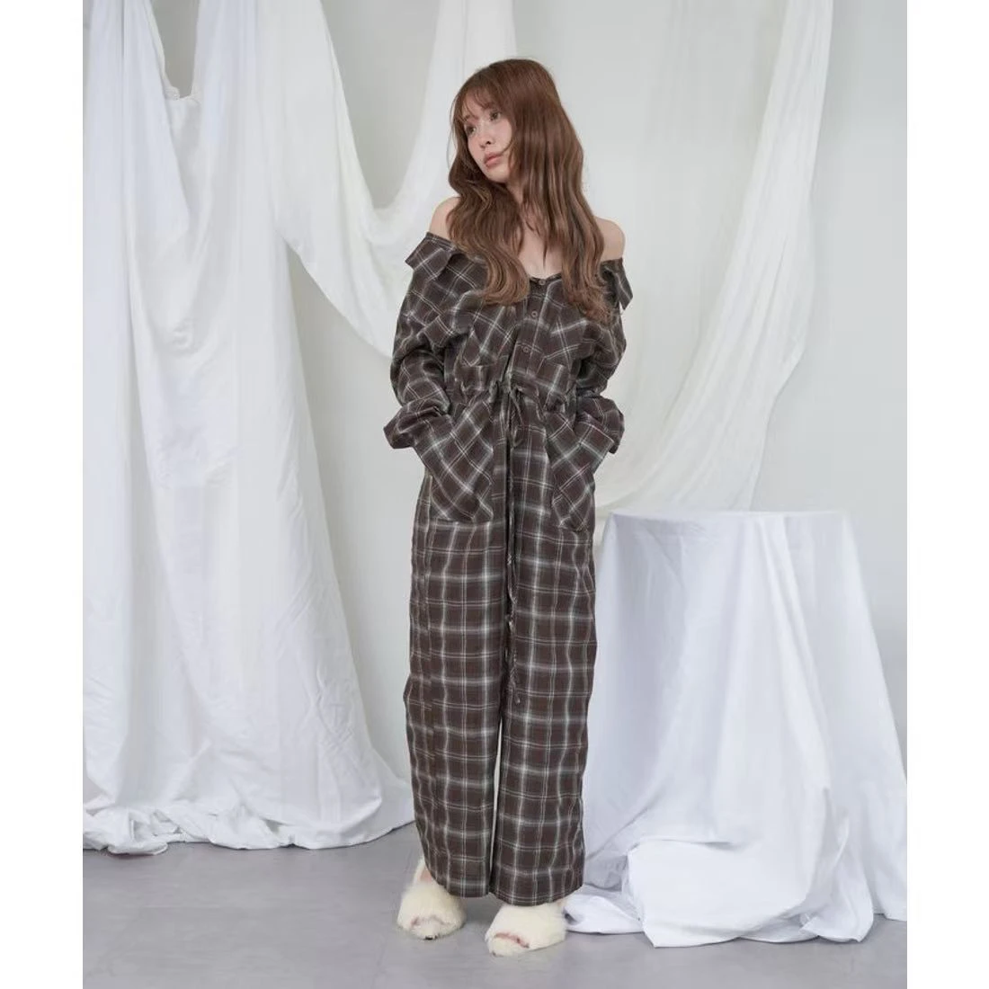 Ray Cassin Casual Plaid One-Piece High Waist Polyester Fiber Long Pants Women's Special Design Jumpsuit Autumn Season
Ray Cassin Casual Plaid One-Piece High Waist Polyester Fiber Long Pants Women's Special Design Jumpsuit Autumn Season