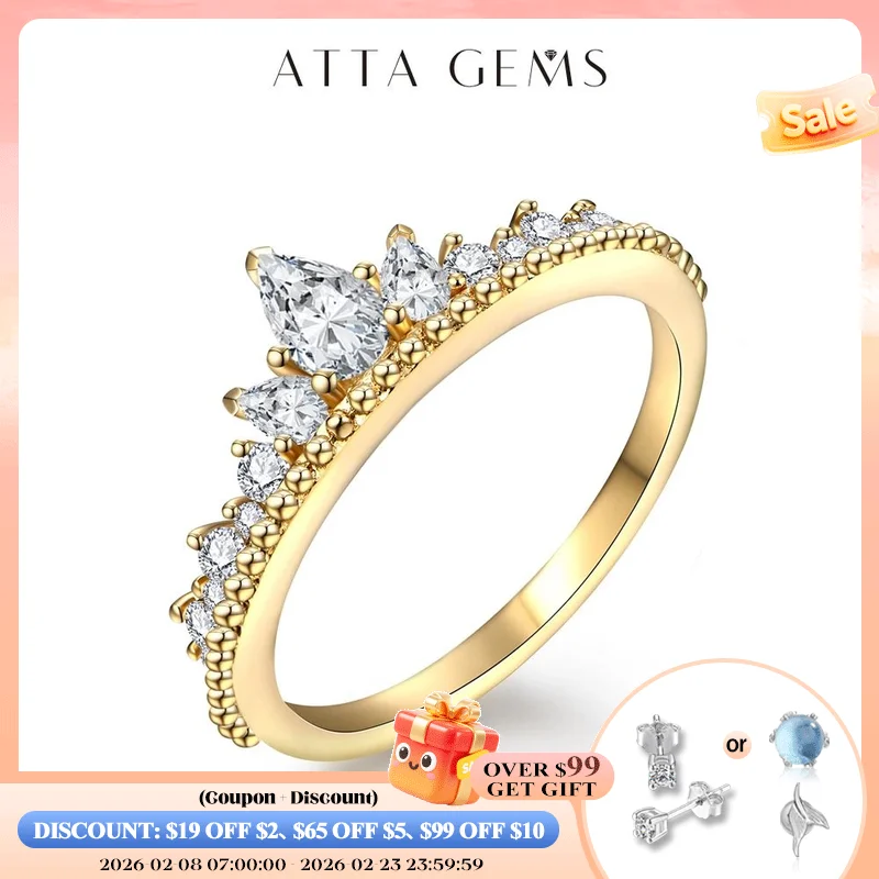 ATTAGEMS Pear Cut 5*3mm Real 925 Sterling Silver Yellow Gold Plated Moissanite Ring for Women Pass the Diaomnd Engagement Party
ATTAGEMS Pear Cut 5*3mm Real 925 Sterling Silver Yellow Gold Plated Moissanite Ring for Women Pass the Diaomnd Engagement Party