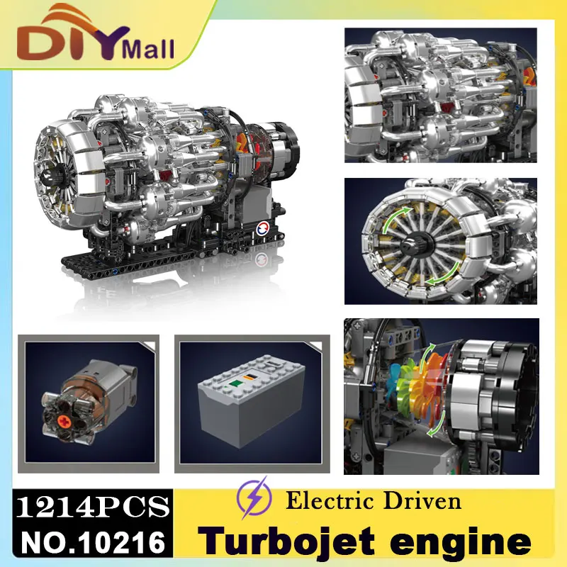 Mould King 10206 1214PCS Turbojet Powerplant Building Block Set For Teens Adults Perfect Gift For Mechanical Engineering Gift
Mould King 10206 1214PCS Turbojet Powerplant Building Block Set For Teens Adults Perfect Gift For Mechanical Engineering Gift