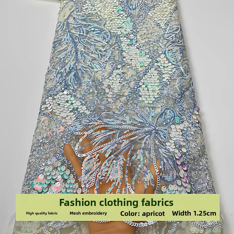 Mesh Leaf Beads Sequins Embroidered Fabric for Wedding Dress Cheongsam Clothing Diy Cloth By The Yard Sewing Material
Mesh Leaf Beads Sequins Embroidered Fabric for Wedding Dress Cheongsam Clothing Diy Cloth By The Yard Sewing Material