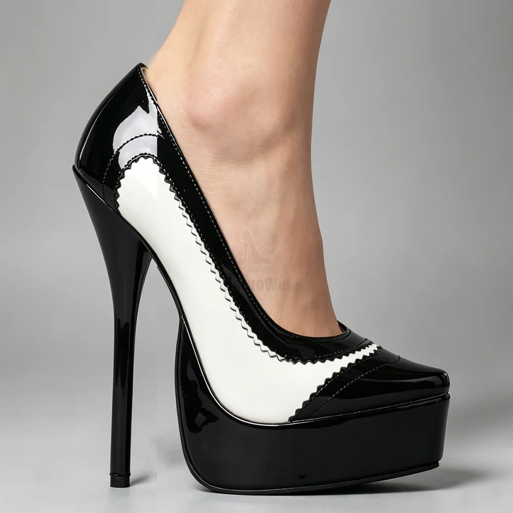 Women Black White Patent Leather High Heels Platform Pumps Scalloped Toe Stiletto Lolita Gothic Cosplay Party Dress Shoes
Women Black White Patent Leather High Heels Platform Pumps Scalloped Toe Stiletto Lolita Gothic Cosplay Party Dress Shoes