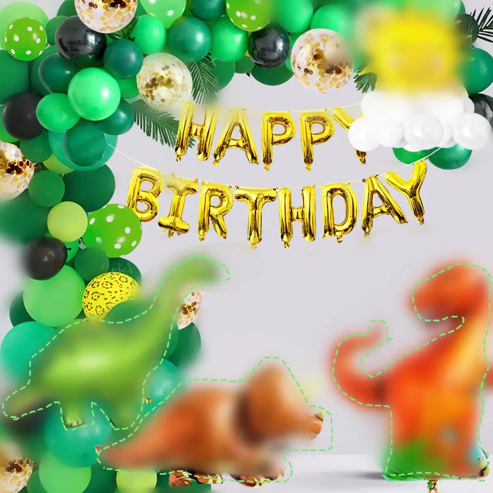 Dinosaur Birthday Party Balloons Set Diy Party Decorations Supplies 63PCS with Happy Birthday Balloons for Boys Green Dino Them
Dinosaur Birthday Party Balloons Set Diy Party Decorations Supplies 63PCS with Happy Birthday Balloons for Boys Green Dino Them