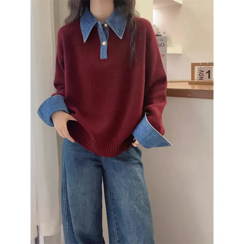 Fake Two Piseses of Slim Simple Office Lady Knitted Cardigan Women's Autumn/winter Base Layer Top New Style Pullovers M73
Fake Two Piseses of Slim Simple Office Lady Knitted Cardigan Women's Autumn/winter Base Layer Top New Style Pullovers M73