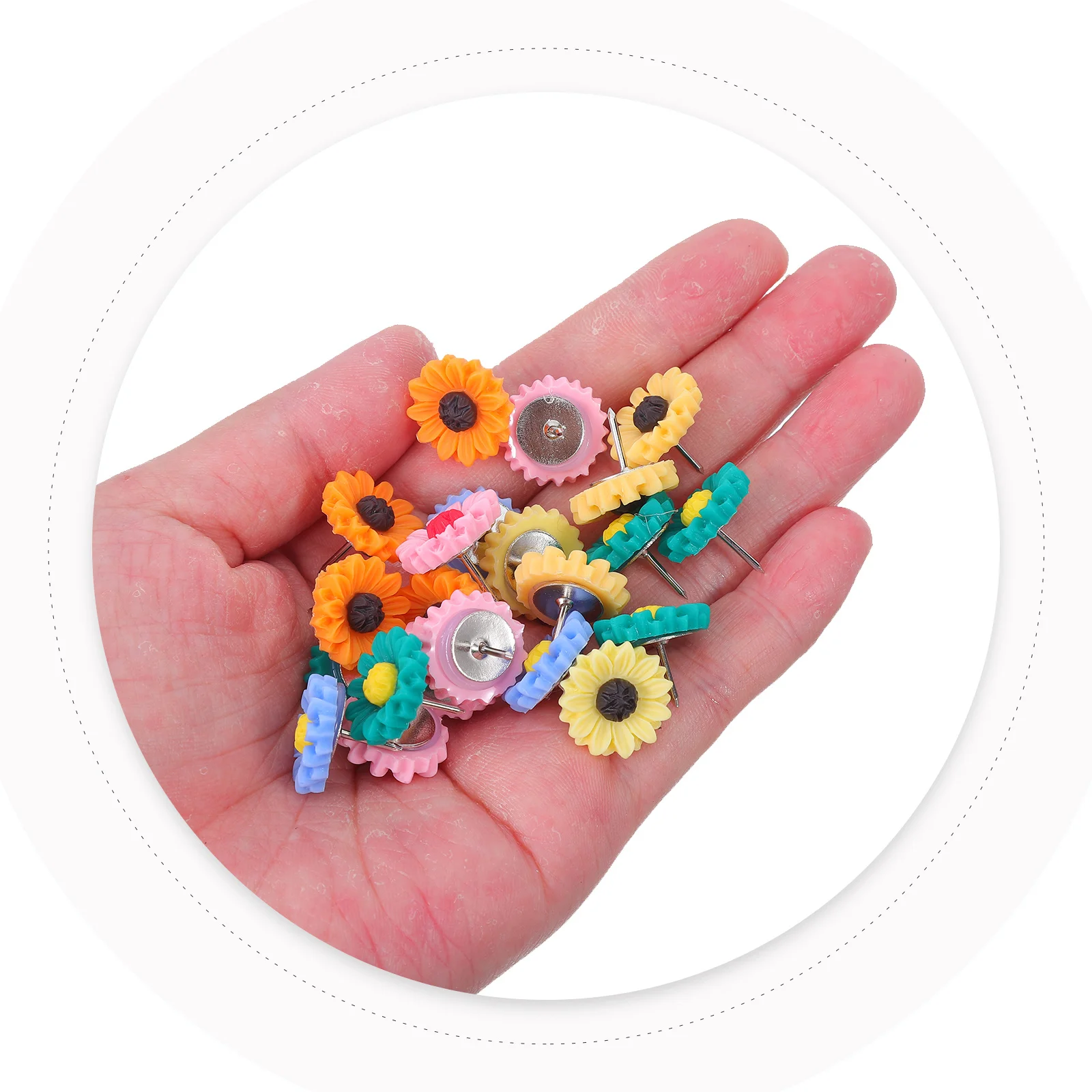 40Pcs Sunflower Decorative Pushpins Resin Flower Thumbtacks Colorful Push Pins for Bulletin Board Wall Photo Display
40Pcs Sunflower Decorative Pushpins Resin Flower Thumbtacks Colorful Push Pins for Bulletin Board Wall Photo Display