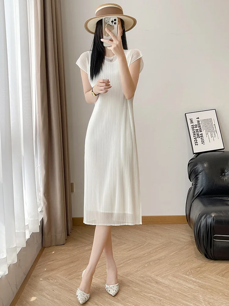 Simple A-Line Dress Women's Color round Neck Short Sleeve Pleated Summer Design Sensation Dress Casual Commute Style
Simple A-Line Dress Women's Color round Neck Short Sleeve Pleated Summer Design Sensation Dress Casual Commute Style