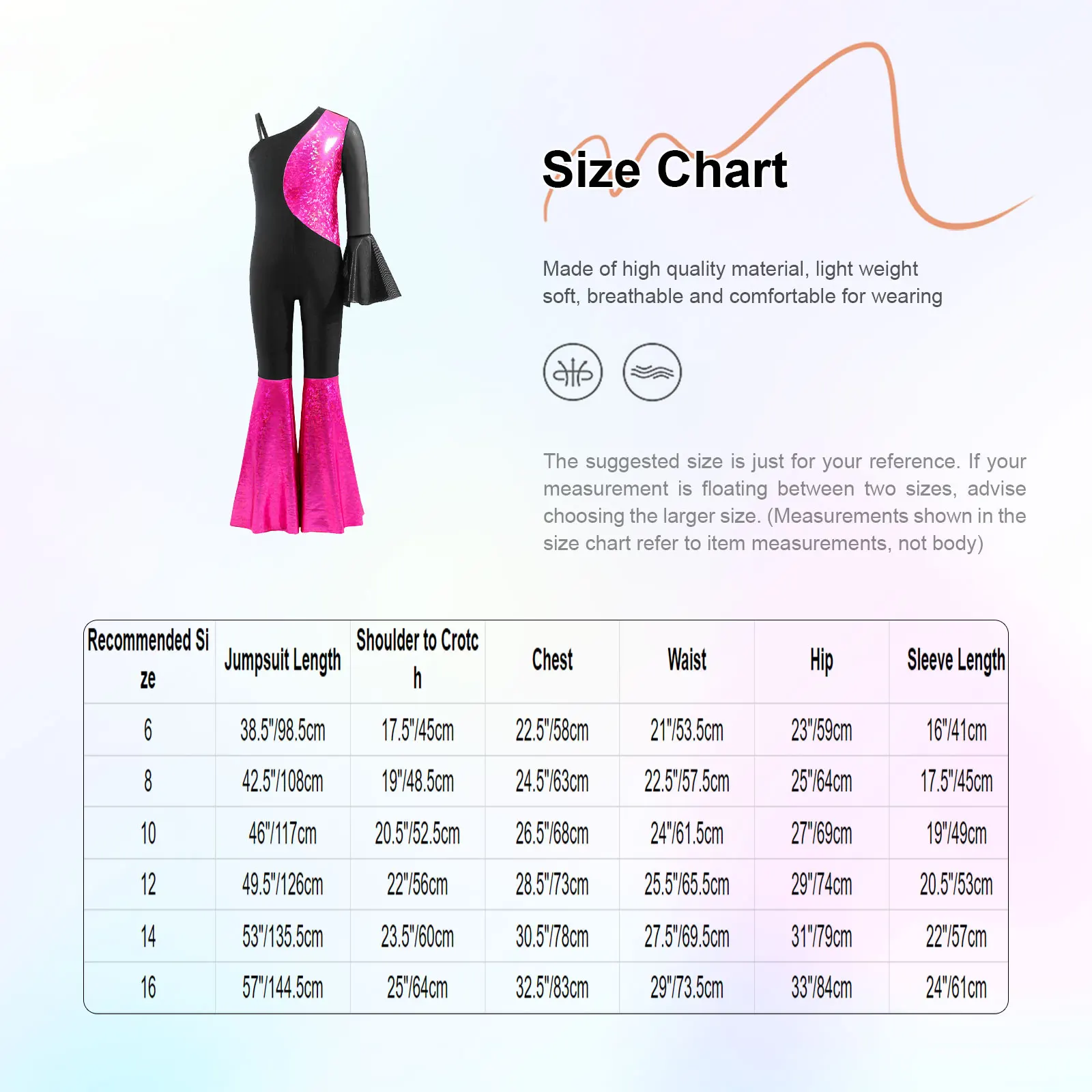 Girls Ballet Jazz Dance Performance Costumes Flared Sleeve Bell-bottomed Hem Jumpsuit for Dance Stage Performance Disco Party
Girls Ballet Jazz Dance Performance Costumes Flared Sleeve Bell-bottomed Hem Jumpsuit for Dance Stage Performance Disco Party