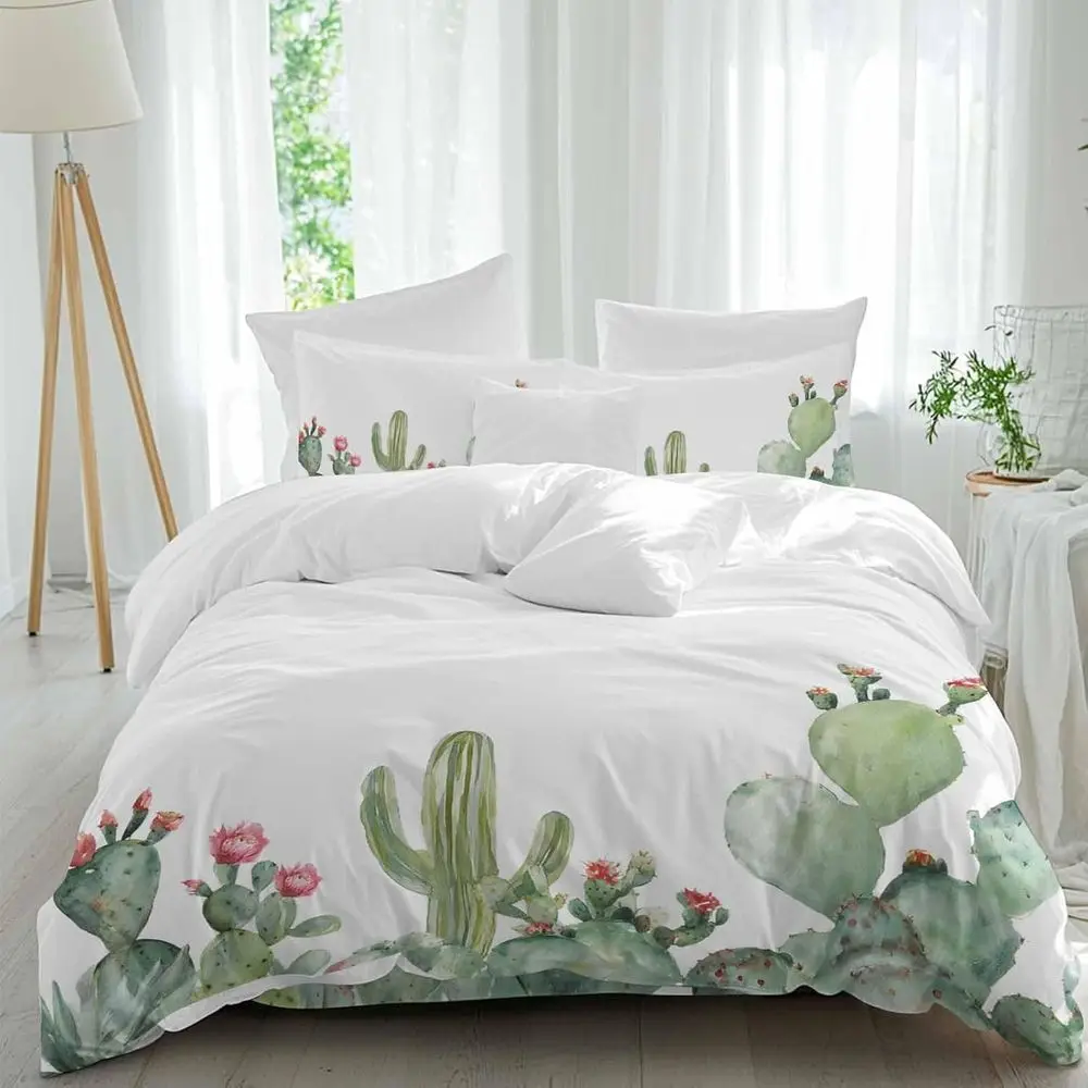 Cactus Sheet Set, Tropical Plants Watercolor Plant 4 Pieces Breathable Sot Duvet Cover Set Bedding Cozy Bed lat Sheets or Hotel/
Cactus Sheet Set, Tropical Plants Watercolor Plant 4 Pieces Breathable Sot Duvet Cover Set Bedding Cozy Bed lat Sheets or Hotel/