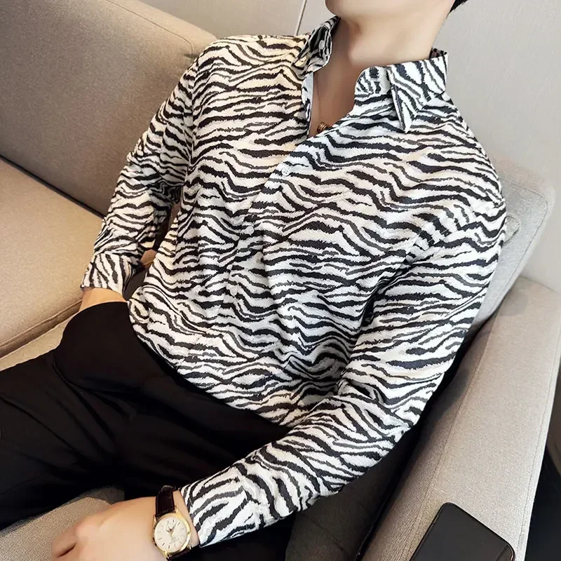 Zebra Striped Shirt for Men Long Sleeve Casual Shirts Men's Slim Fit Business Dress Shirts Wedding Party Club Party Tuxedo M-4XL
Zebra Striped Shirt for Men Long Sleeve Casual Shirts Men's Slim Fit Business Dress Shirts Wedding Party Club Party Tuxedo M-4XL