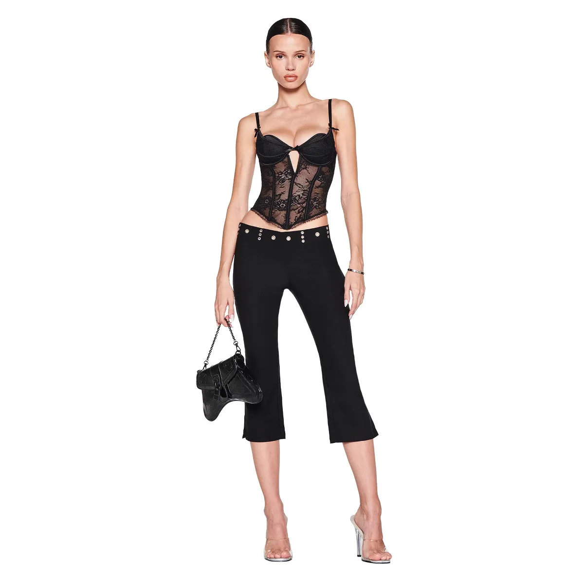 Bla Lace Knot Crop Top And Low Waist Seven Pants Small Vest Two-Piece Set I.AM.GIA Vintage Sle Knitted Dr
Bla Lace Knot Crop Top And Low Waist Seven Pants Small Vest Two-Piece Set I.AM.GIA Vintage Sle Knitted Dr