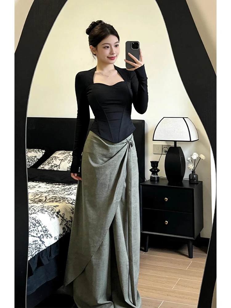 Laid-back Style Wide Leg Casual Pants Women's Fashion Unique Floor-Length Trousers High Waist Straight Tube Polyester Fiber
Laid-back Style Wide Leg Casual Pants Women's Fashion Unique Floor-Length Trousers High Waist Straight Tube Polyester Fiber