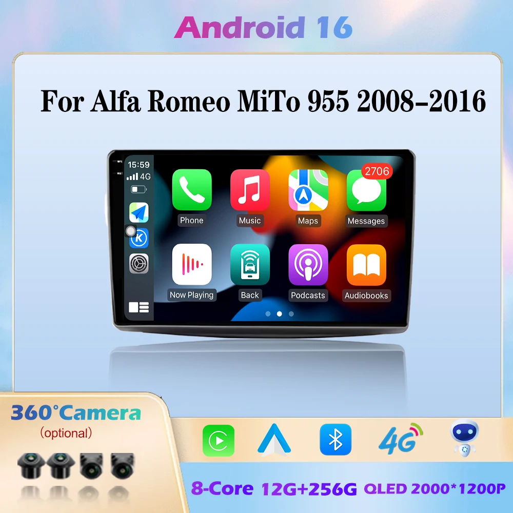 For Alfa Romeo MiTo 955 2008-2016 WiFi Android 16 System Split Screen Car Video Multimedia Player Navigation GPS BT Auto Tools
For Alfa Romeo MiTo 955 2008-2016 WiFi Android 16 System Split Screen Car Video Multimedia Player Navigation GPS BT Auto Tools