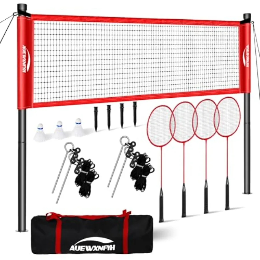 Portable Badminton Set for backyard lawn grass beach use heavy-duty nylon rackets white shuttlecocks blue boundary line winch t
Portable Badminton Set for backyard lawn grass beach use heavy-duty nylon rackets white shuttlecocks blue boundary line winch t