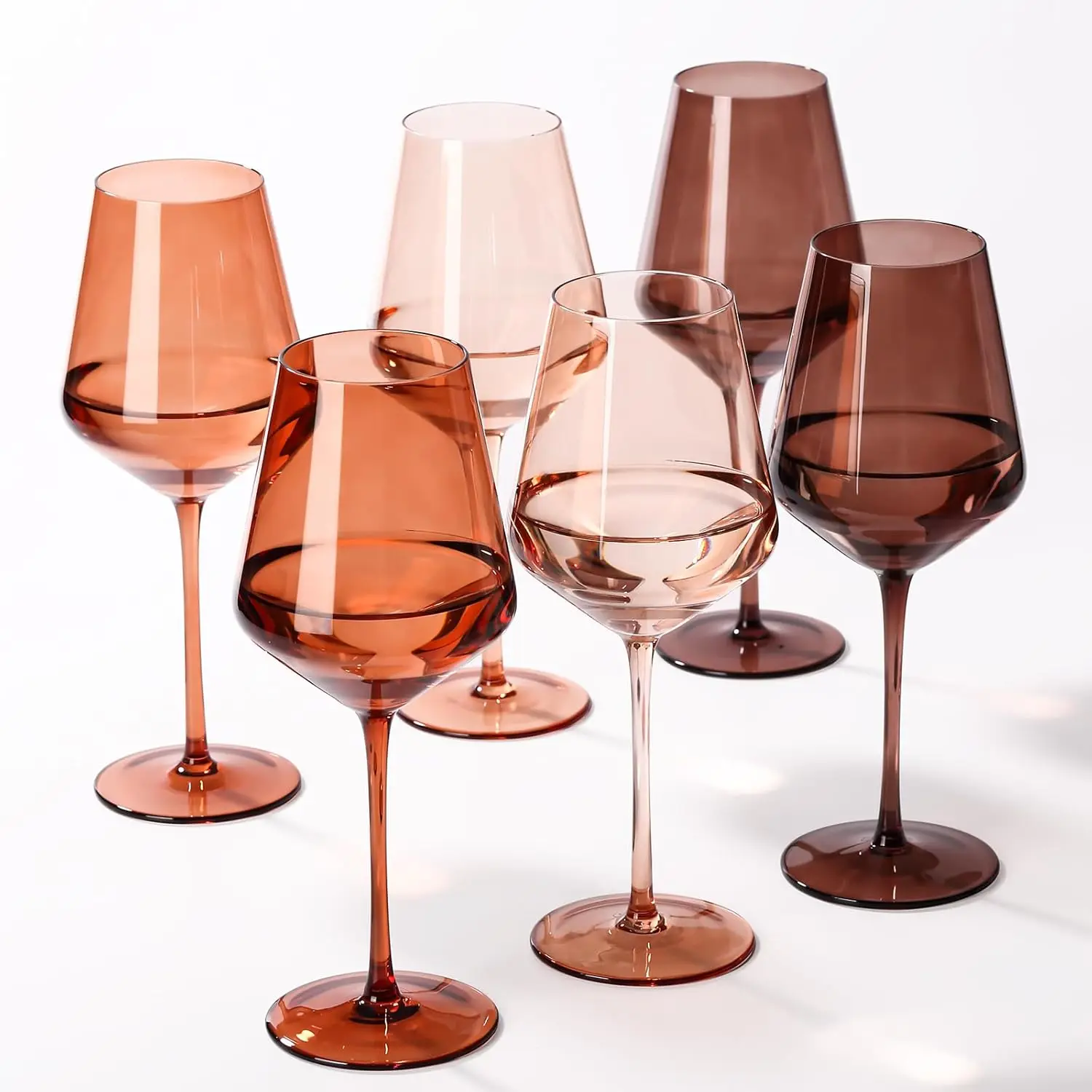 Colored Wine Glasses Set of 6, Handblown 17oz Amber Glassware for Red or White Wine, Unique Gift for Wedding Anniversary
Colored Wine Glasses Set of 6, Handblown 17oz Amber Glassware for Red or White Wine, Unique Gift for Wedding Anniversary