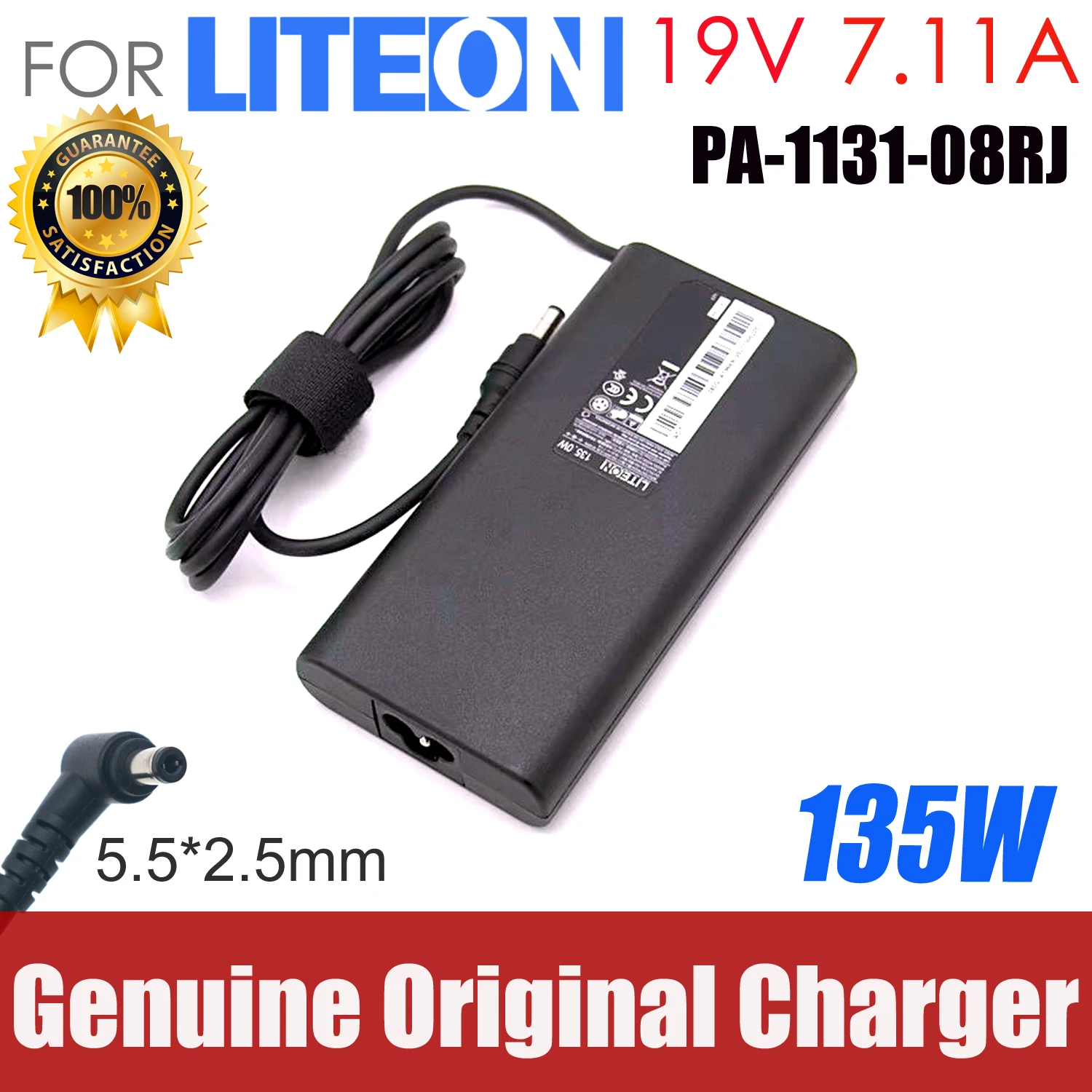 Original LITEON PA-1131-08RJ 19V 7.11A 135W AC Adapter Laptop Power Supply Charger 5.5*2.5mm Genuine
Original LITEON PA-1131-08RJ 19V 7.11A 135W AC Adapter Laptop Power Supply Charger 5.5*2.5mm Genuine