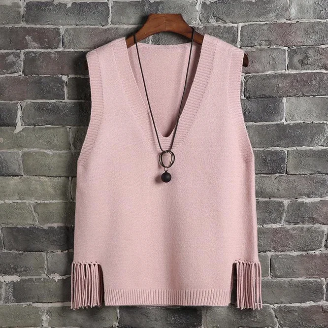 2024 New Autumn V-neck Vest Women's Winter Short Knitted Sweater Waistcoat Korean Trend Spring Autumn Vest Girl Student Pink
2024 New Autumn V-neck Vest Women's Winter Short Knitted Sweater Waistcoat Korean Trend Spring Autumn Vest Girl Student Pink