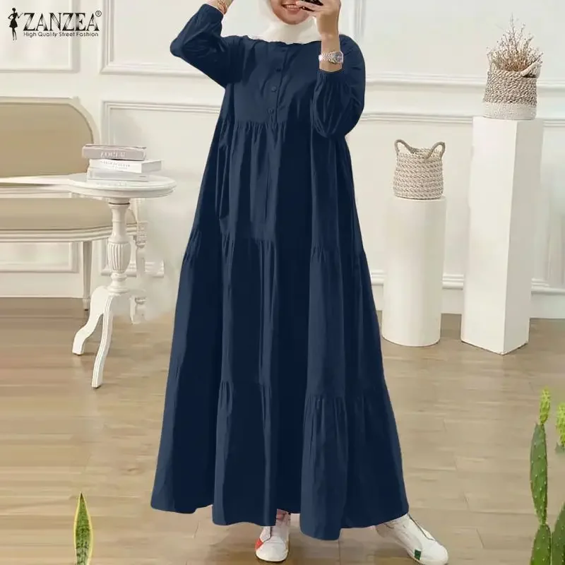 Женское мусульманское платье-абайя ZANZEA 2026: модное, с длинным рукавом, однотонное, длинное, элегантное, с оборками, макси-платье, исламская одежда, кафтан
Женское мусульманское платье-абайя ZANZEA 2026: модное, с длинным рукавом, однотонное, длинное, элегантное, с оборками, макси-платье, исламская одежда, кафтан