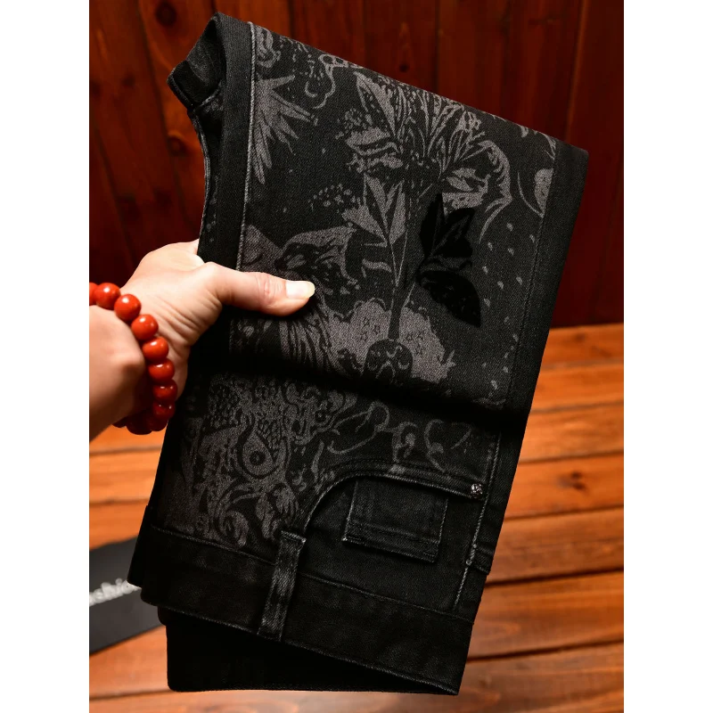 Black jeans men's fashion light luxury print slim fit small foot trend men's clothing autumn elastic long pants men
Black jeans men's fashion light luxury print slim fit small foot trend men's clothing autumn elastic long pants men