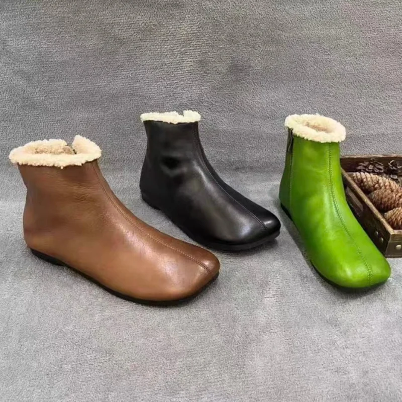 Warm Short Boots Women's Snow Boots Square Toe Comfort Casual Flats Side Zipper Winter Ankle Boots Cotton Shoes
Warm Short Boots Women's Snow Boots Square Toe Comfort Casual Flats Side Zipper Winter Ankle Boots Cotton Shoes