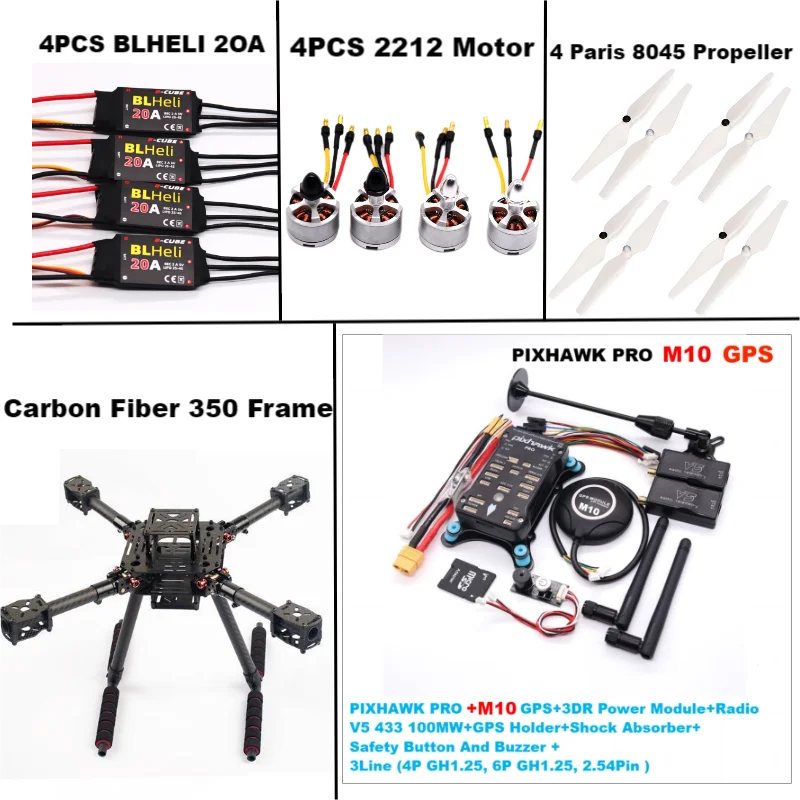 RctoSky углеродное волокно 350 PIXHAWK PRO M10 управление Kit Ardupilot радиотелеметрия Квадрокоптер BLHELI 20A 2212 мотор ESC
RctoSky углеродное волокно 350 PIXHAWK PRO M10 управление Kit Ardupilot радиотелеметрия Квадрокоптер BLHELI 20A 2212 мотор ESC